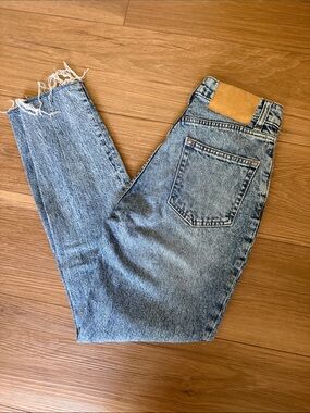 H&M Light Blue Skinny Jeans with Tan Patch